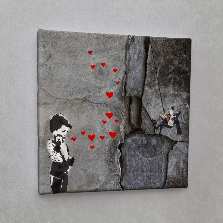 Stampa su tela Batman and Robin Street Art  cm 20x20