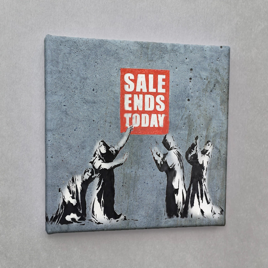 Stampa su tela  "Sale ends today" cm 20 x 20