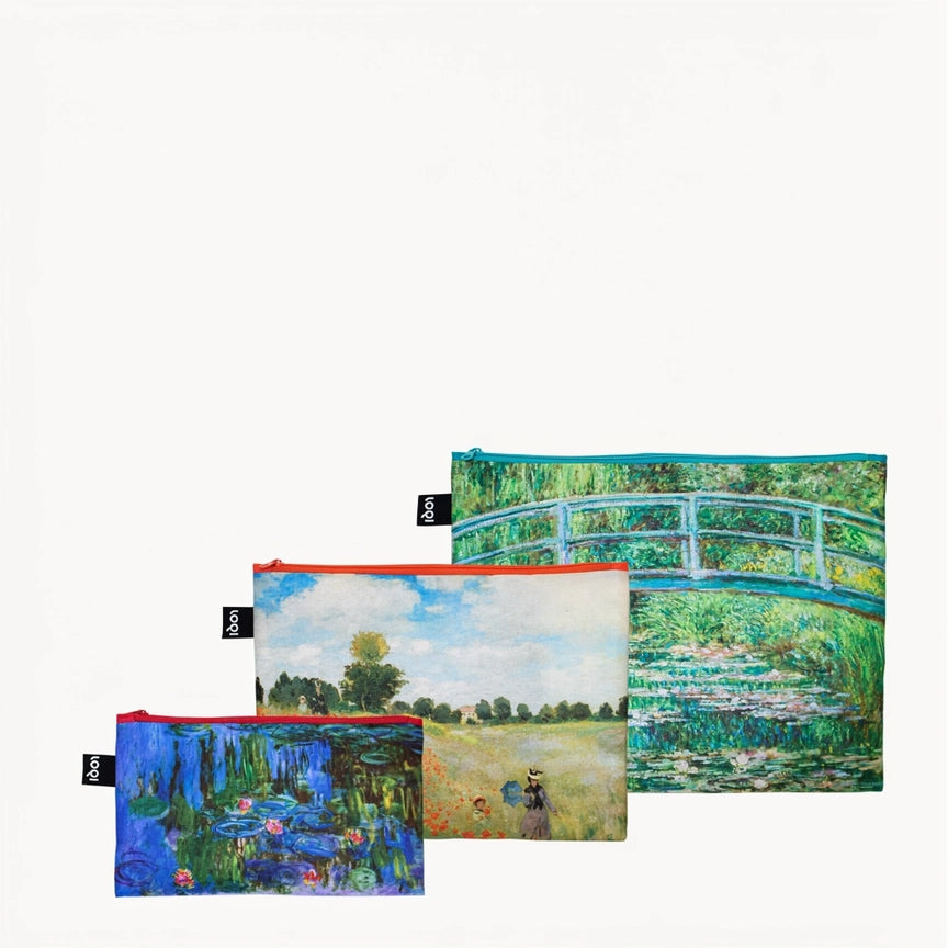 Set 3 pochette con cerniera CLAUDE MONET