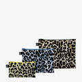 Set 3 pochette con cerniera riciclata Leopard Dusk