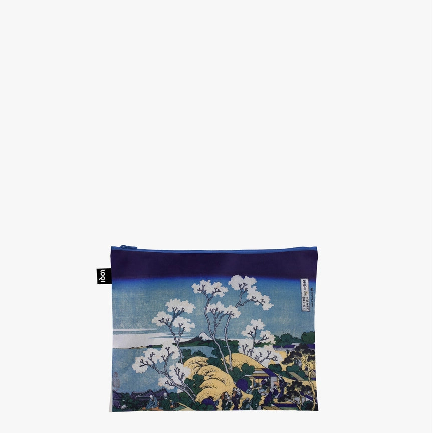 Set 3 pochette con cerniera riciclata Katsushika Hokusai