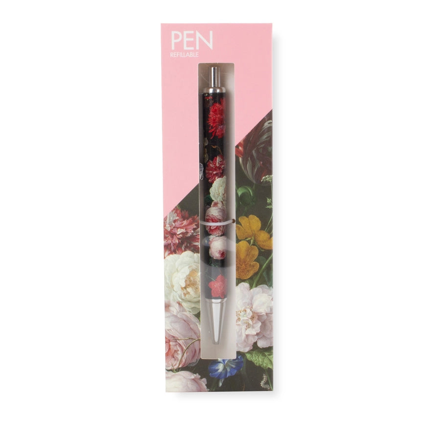 Penna a sfera ricaricabile in confezione, Fiori, De Heem