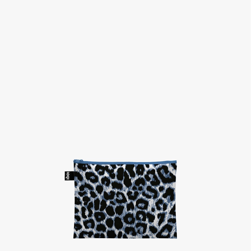 Set 3 pochette con cerniera riciclata Leopard Dusk