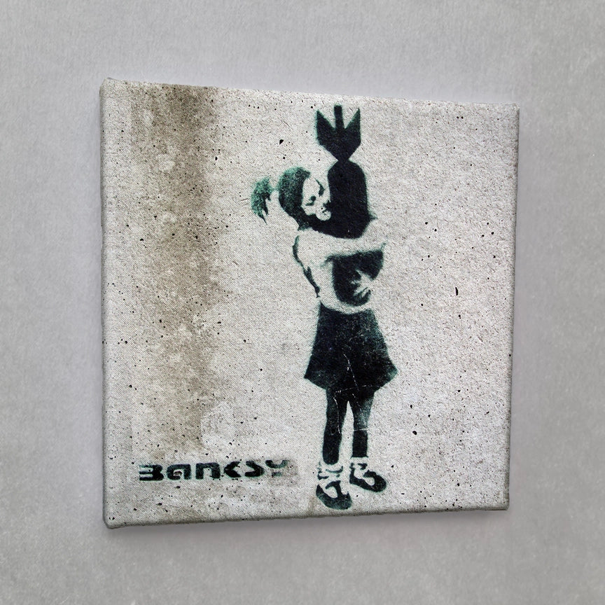 Stampa su tela Street Art Banksy cm 20x20