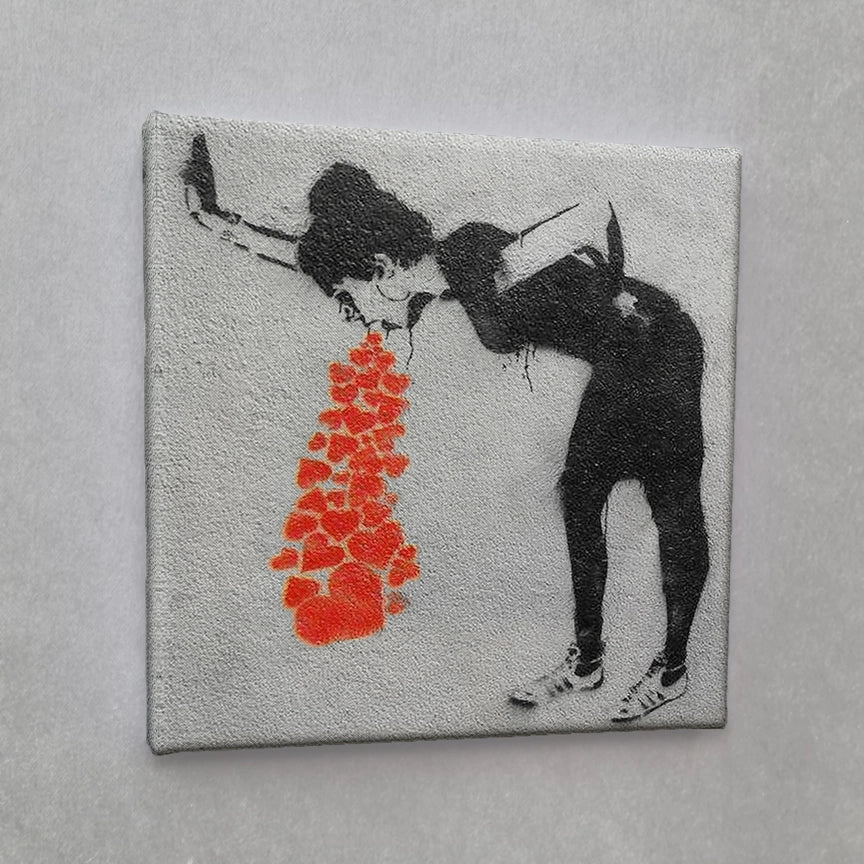 Stampa su tela Street Art  Hearts cm 20x20