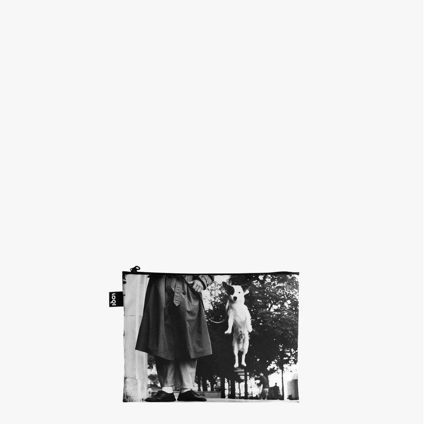 Set 3 pochette con cerniera ELLIOTT ERWITT Torre Eiffel, cane che salta e bacio a California