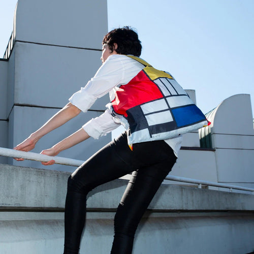 Borsa riciclata con composizione PIET MONDRIAN